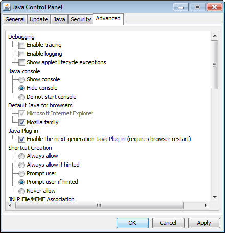 Advanced Network Settings panel, first part