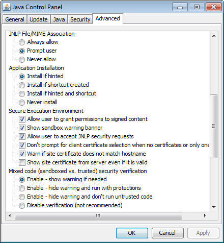 Advanced Network Settings panel, second part